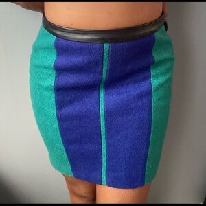🌸Blue & Green Colorblock  Mini Skirt🌸